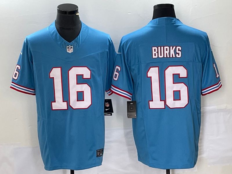 Men Tennessee Titans #16 Burks Light Blue Nike Throwback Vapor Limited NFL Jersey->tennessee titans->NFL Jersey